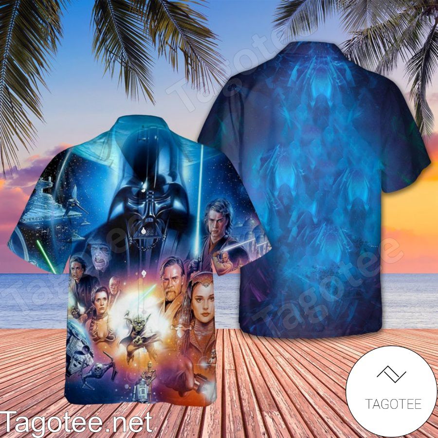 Star Wars Darth Vader Smoky Blue Hawaiian Shirt And Short