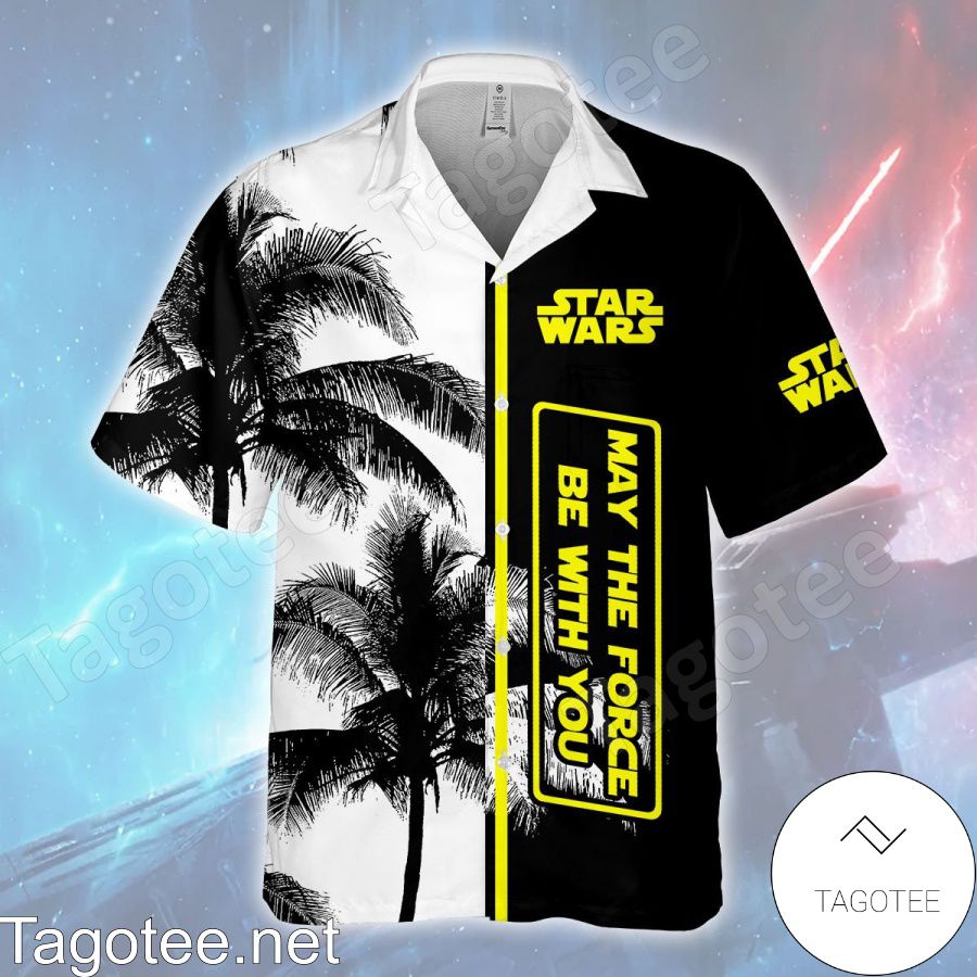 Star Wars May The Force Be With You Black White Hawaiian Shirt And Short