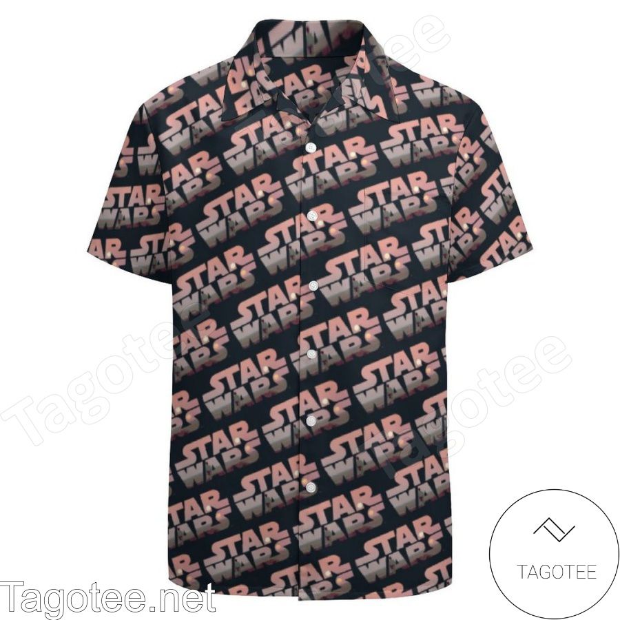 Star Wars The Movie Logo Black Hawaiian Shirt And Short