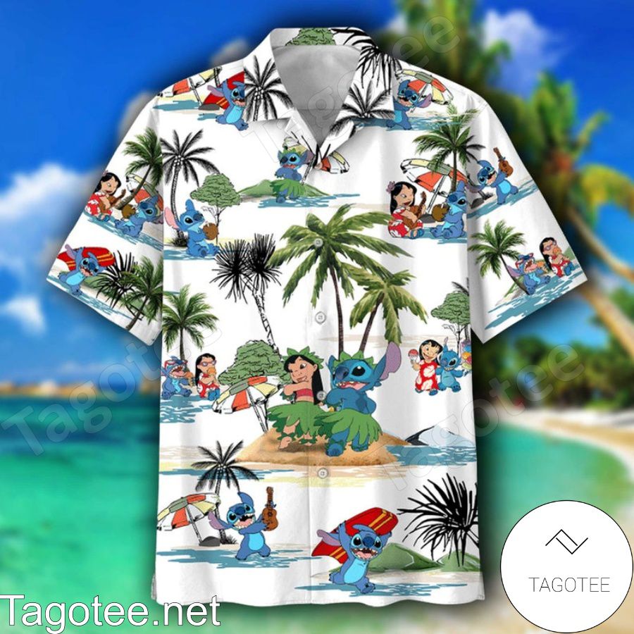 Stitch And Lilo Disney Cartoon Graphics Island Hawaiian Shirt And Short