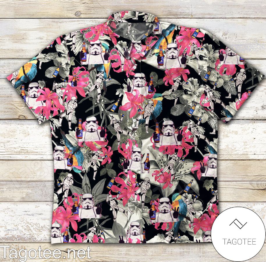 Stormtroopers Star Wars With Bud Light And Lily Flower Hawaiian Shirt