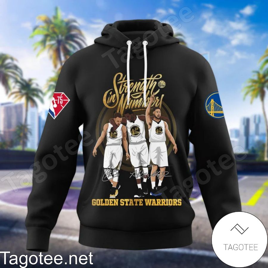 Strength In Numbers Golden State Warriors Curry Green Thompson Signatures 3D Shirt, Hoodie, Sweatshirt b