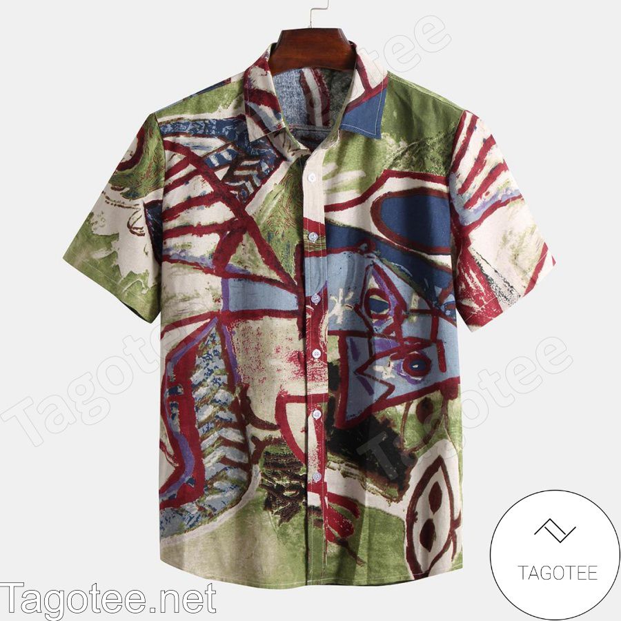 Summer Abstract Painting Printed Hawaiian Shirt
