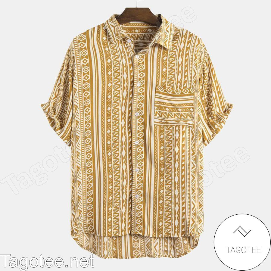 Summer Pattern Stripe Printed Hawaiian Shirt