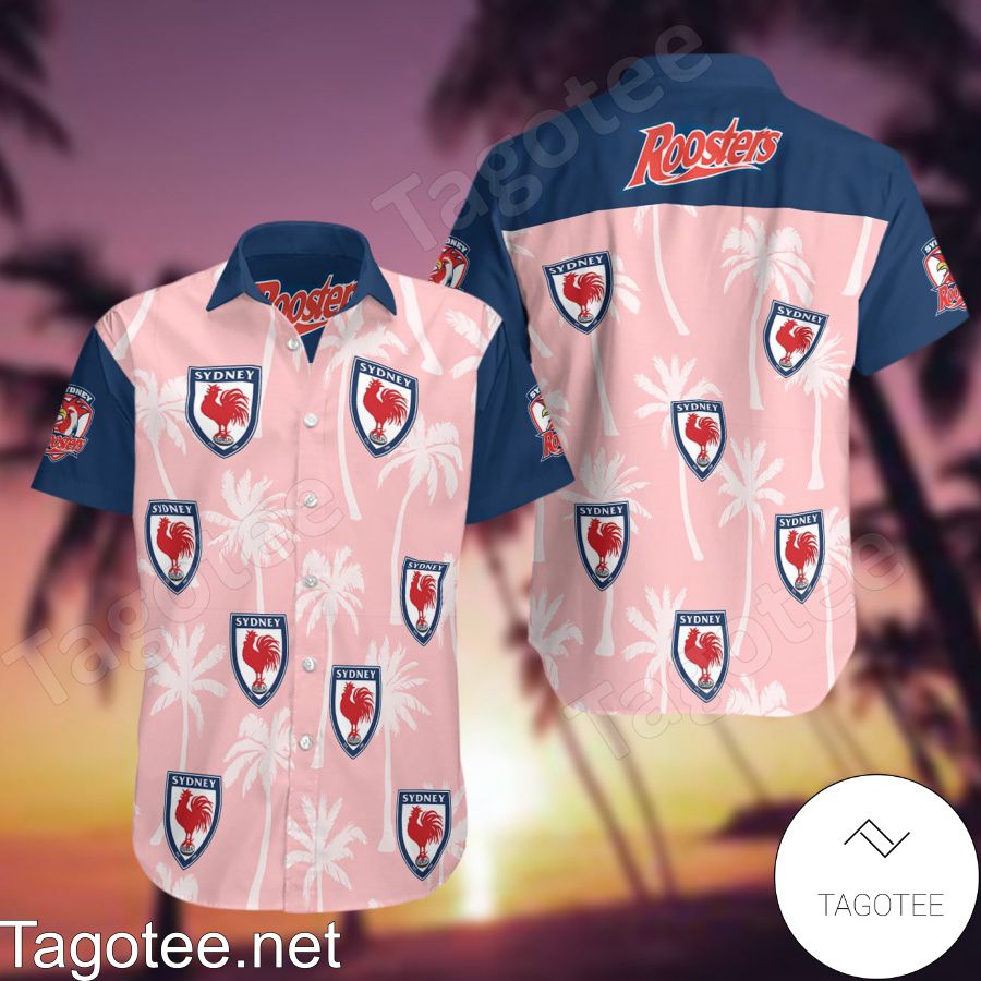 Sydney Roosters Light Pink Hawaiian Shirt And Short