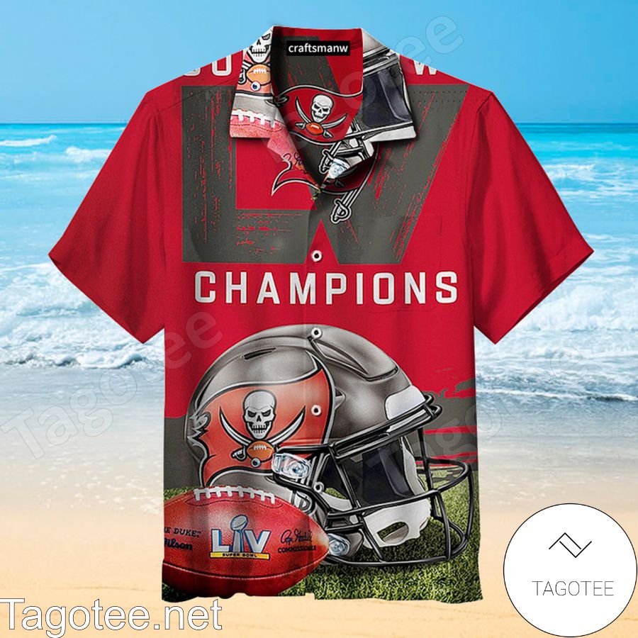 Tampa Bay Buccaneers Football Champions Liv Super Bowl Red Hawaiian Shirt