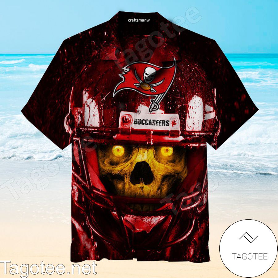 Tampa Bay Buccaneers Skull Wearing Helmet Hawaiian Shirt
