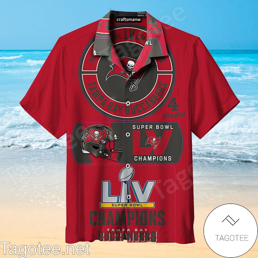 Tampa Bay Buccaneers Super Bowl Champion Red Hawaiian Shirt