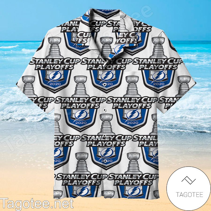Tampa Bay Lightning Stanley Cup Playoffs 2020 White Hawaiian Shirt