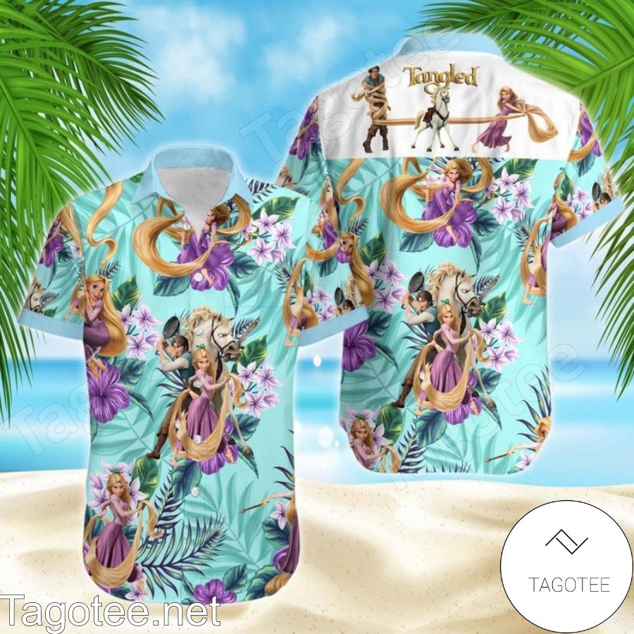Tangled Rapunzel Princess Disney Floral Pattern Hawaiian Shirt And Short