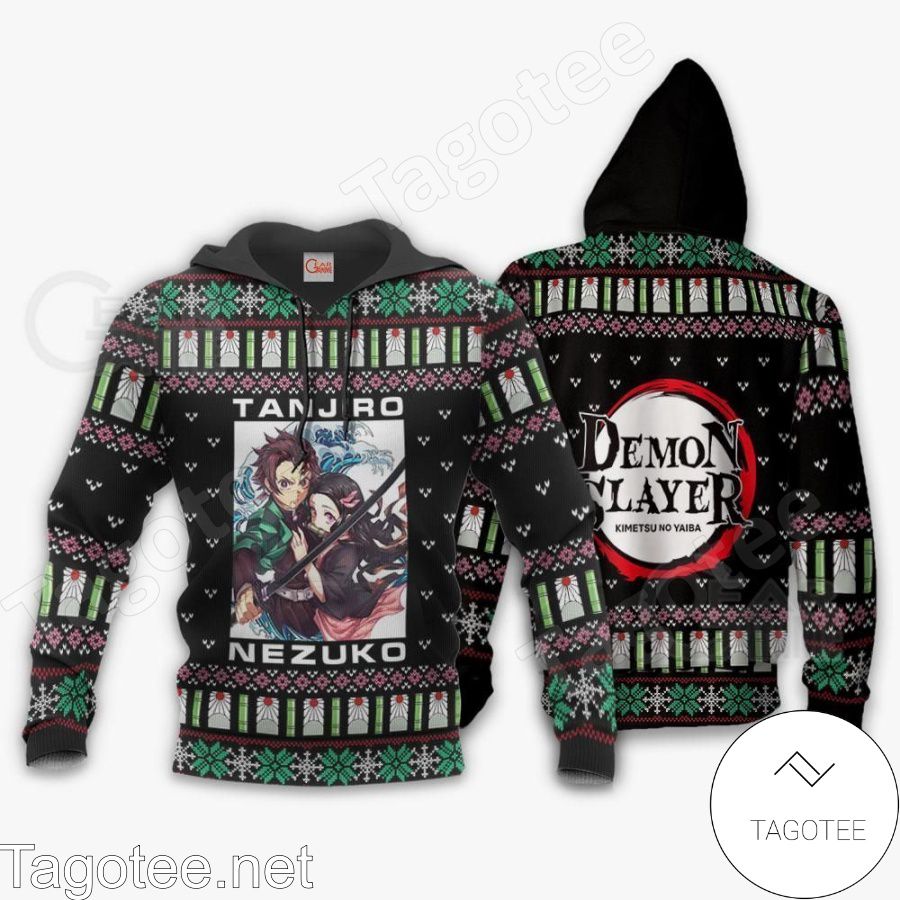Tanjiro And Nezuko Ugly Christmas Demon Slayer Anime Gift Jacket, Hoodie, Sweater, T-shirt b