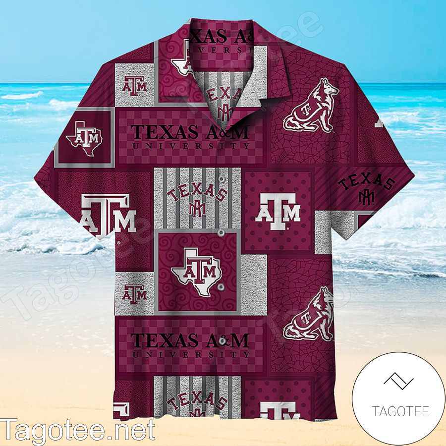 Texas A&m University Block Hawaiian Shirt