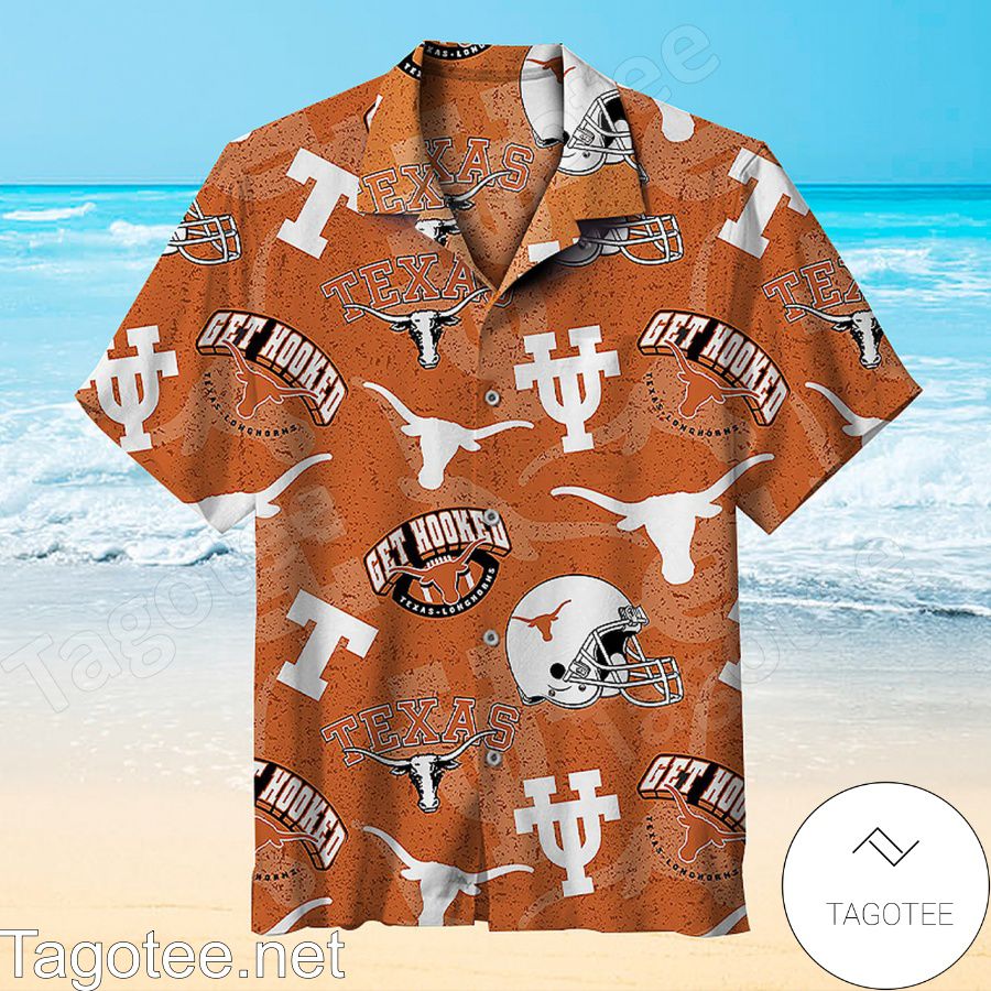 Texas Longhorns Get Hooked Orange Hawaiian Shirt