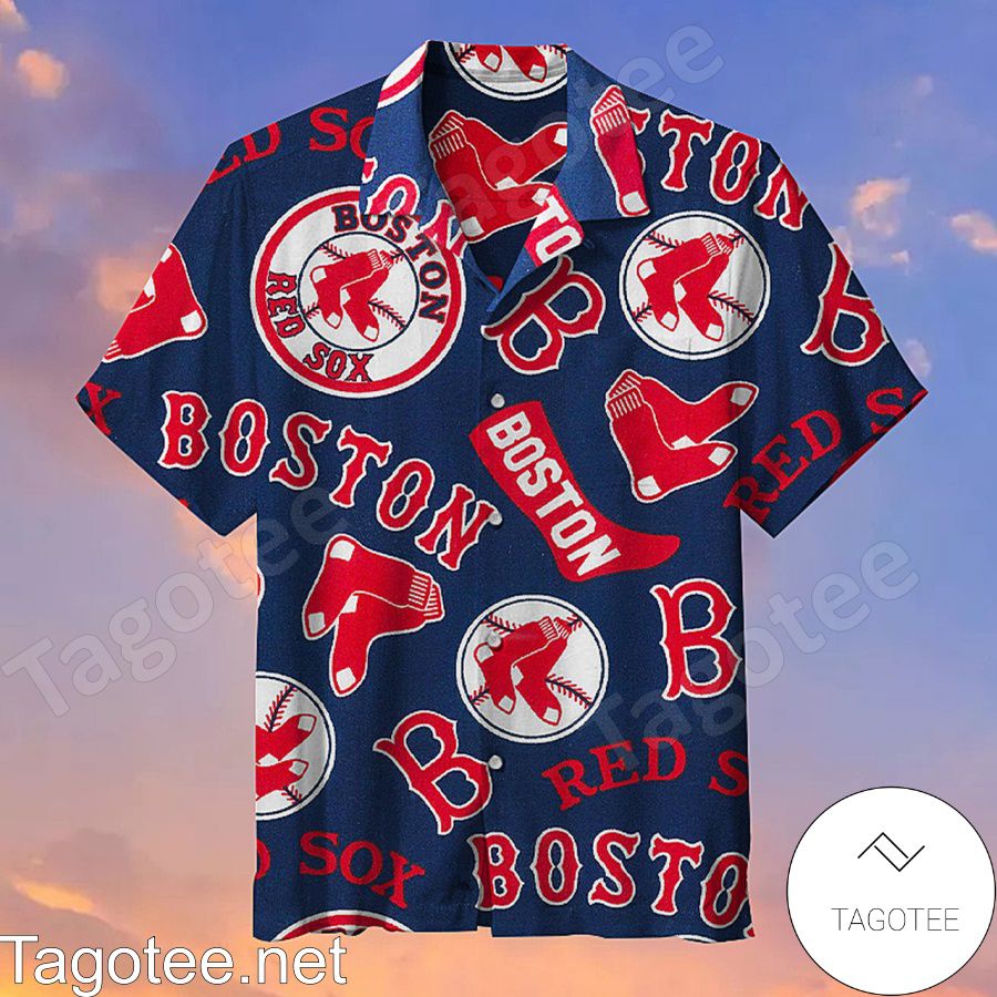 The Boston Red Sox Baseball Logo Navy Unisex Hawaiian Shirt