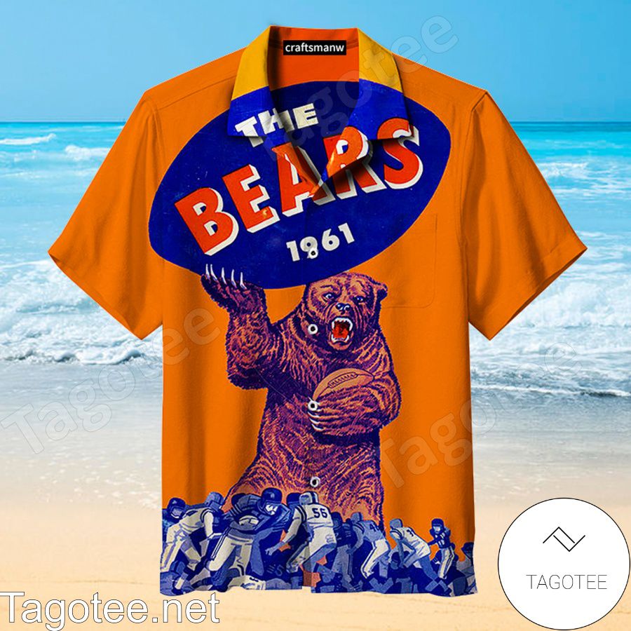 The Chicago Bears The Bears 1961 Orange Hawaiian Shirt