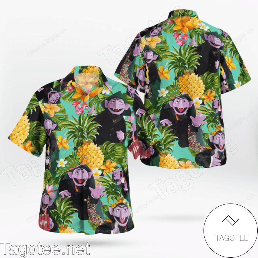 The Muppet Count Von Count Pineapple Tropical Hawaiian Shirt And Short