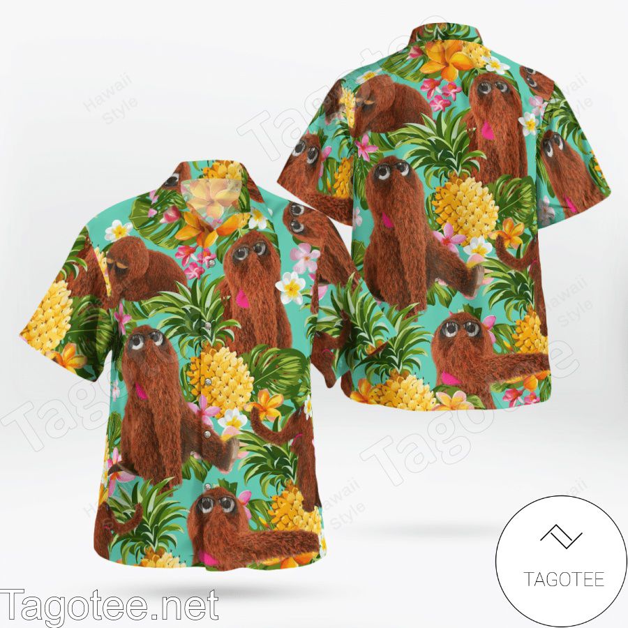 The Muppet Mr Snuffleupagus Pineapple Hawaiian Shirt And Short