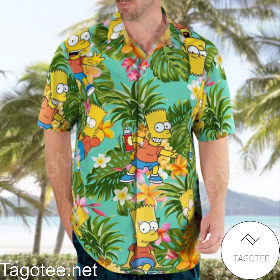 The Simpsons Tropical Forest Green Hawaiian Shirt And Short