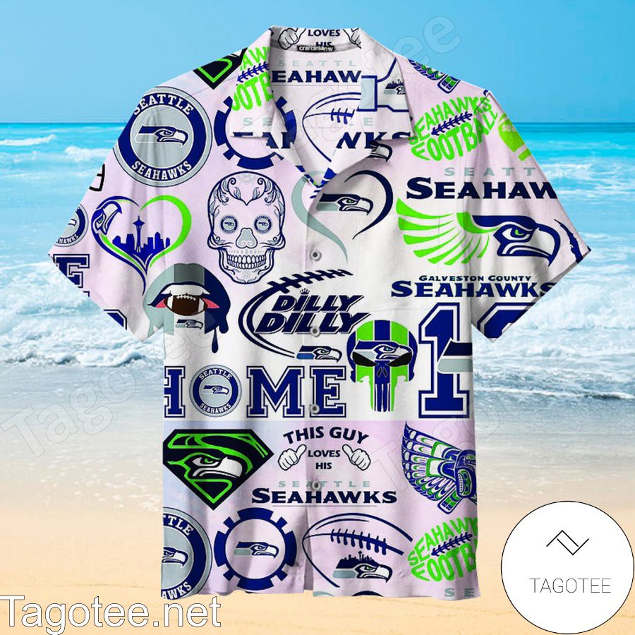 This Guy Loves His Seattle Seahawks Dilly Dilly Pinkish White Hawaiian Shirt