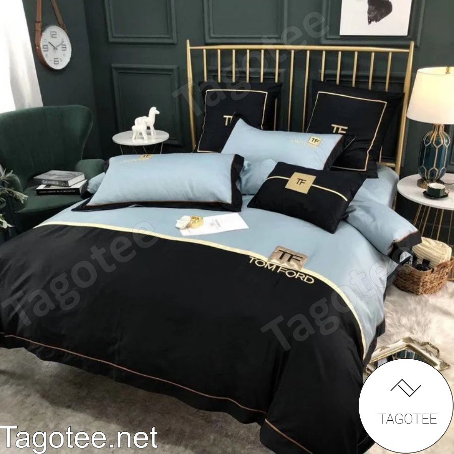 Tom Ford Light Blue Mix Black Luxury Bedding Set