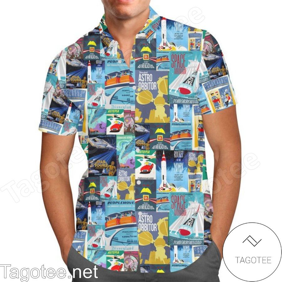 Tomorrowland Disney Inspired Cartoon Graphics Hawaiian Shirt And Short