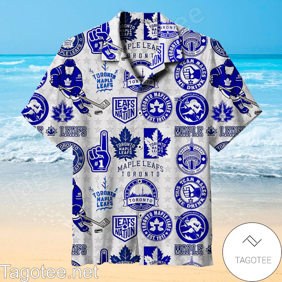 Toronto Maple Leaf Number 1 Grey Star White Background Hawaiian Shirt