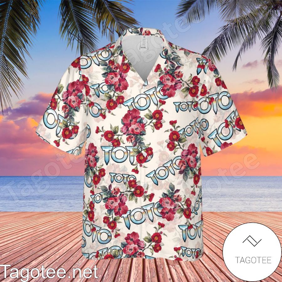 Toto Rock Band Floral Pattern White Hawaiian Shirt And Short