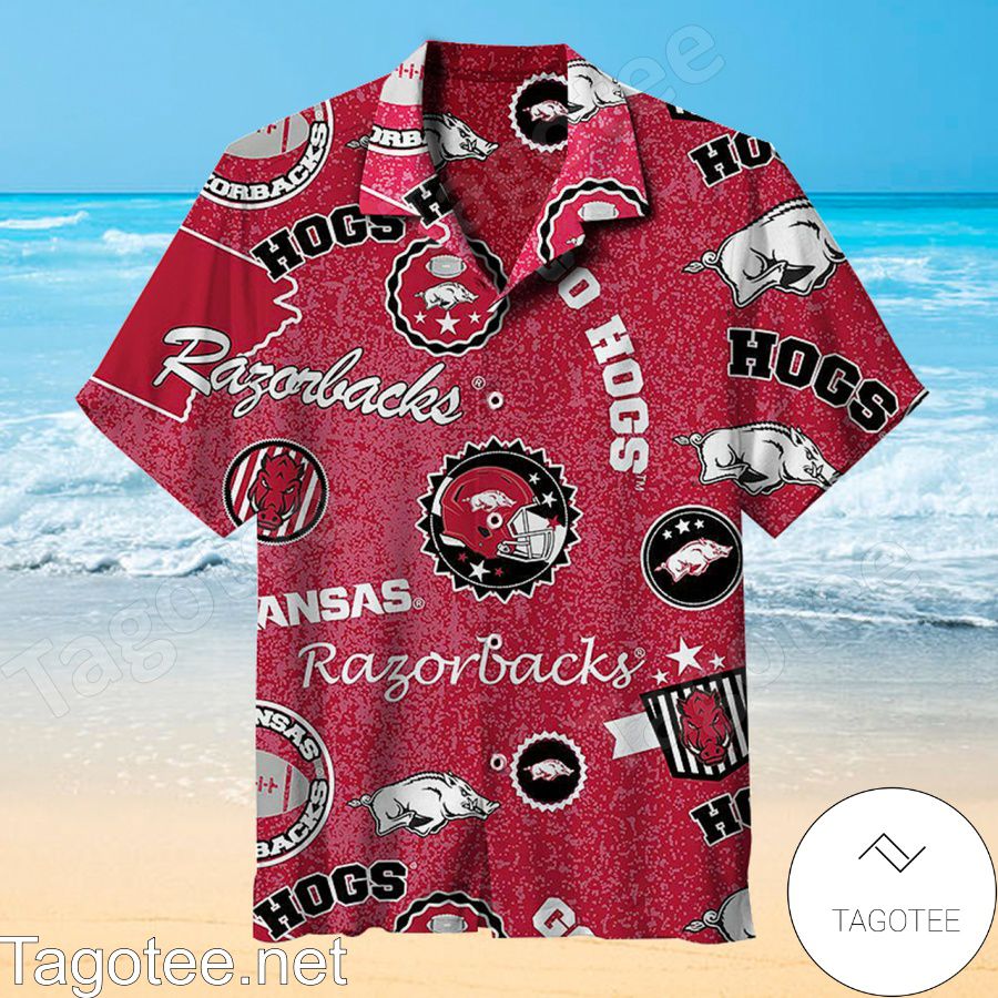 University Of Arkansas Razorbacks Hogs Red Hawaiian Shirt
