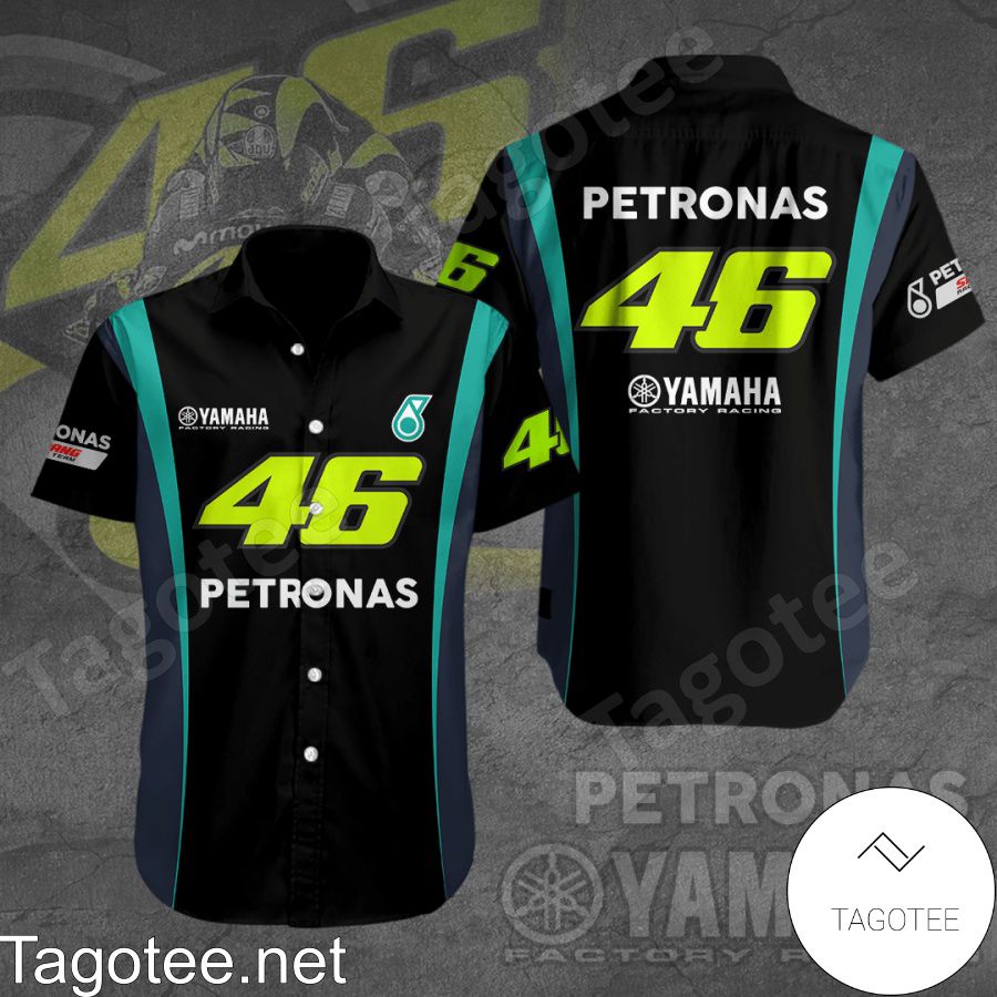 Valentino Rossi VR46 Yamaha Factory MotoGP Racing Black Hawaiian Shirt And Short