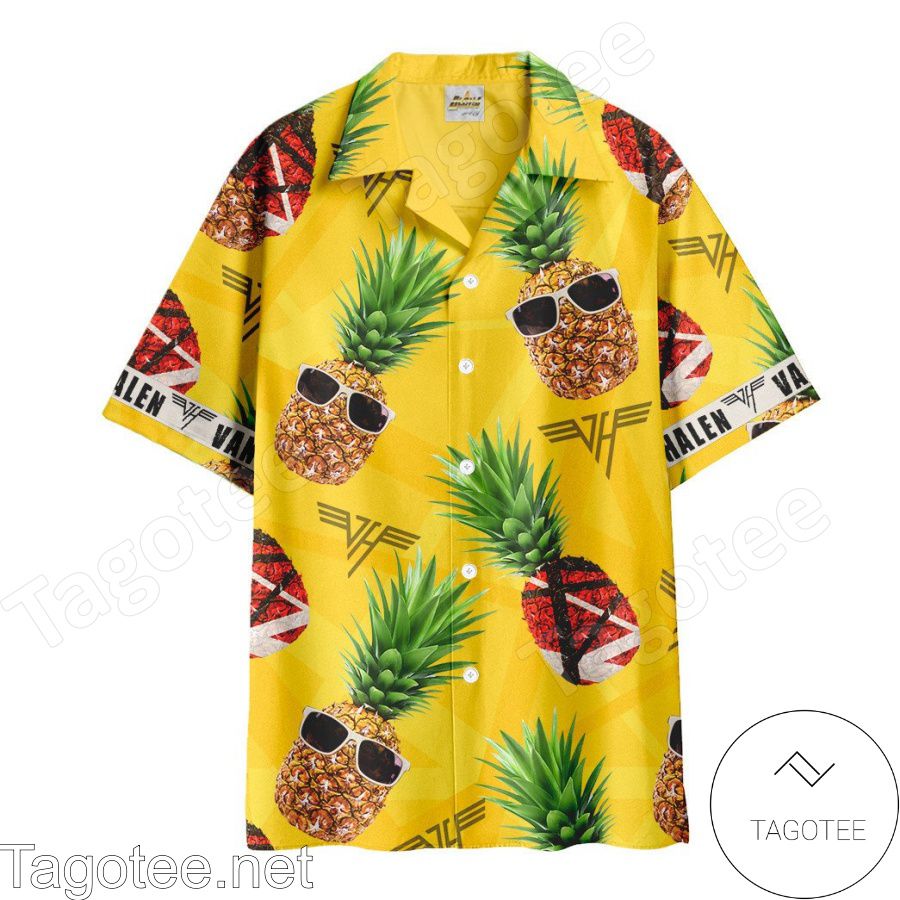 Van Halen Pineapple Hawaiian Shirt And Short
