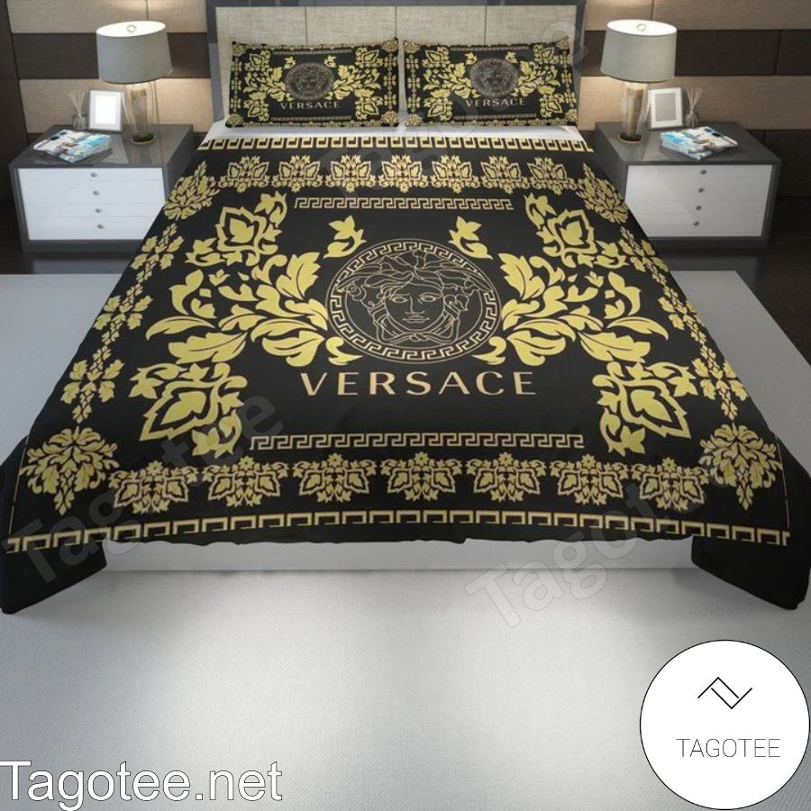 Versace Barocco Logo Black Luxury Bedding Set