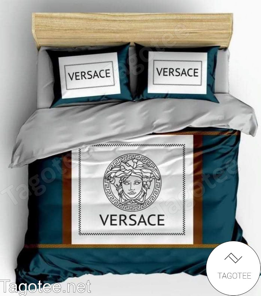 Versace Medusa Logo Dark Green Luxury Bedding Set