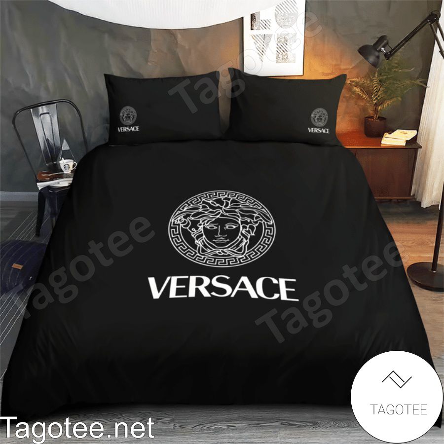 Versace White Medusa Logo Black Basic Bedding Set