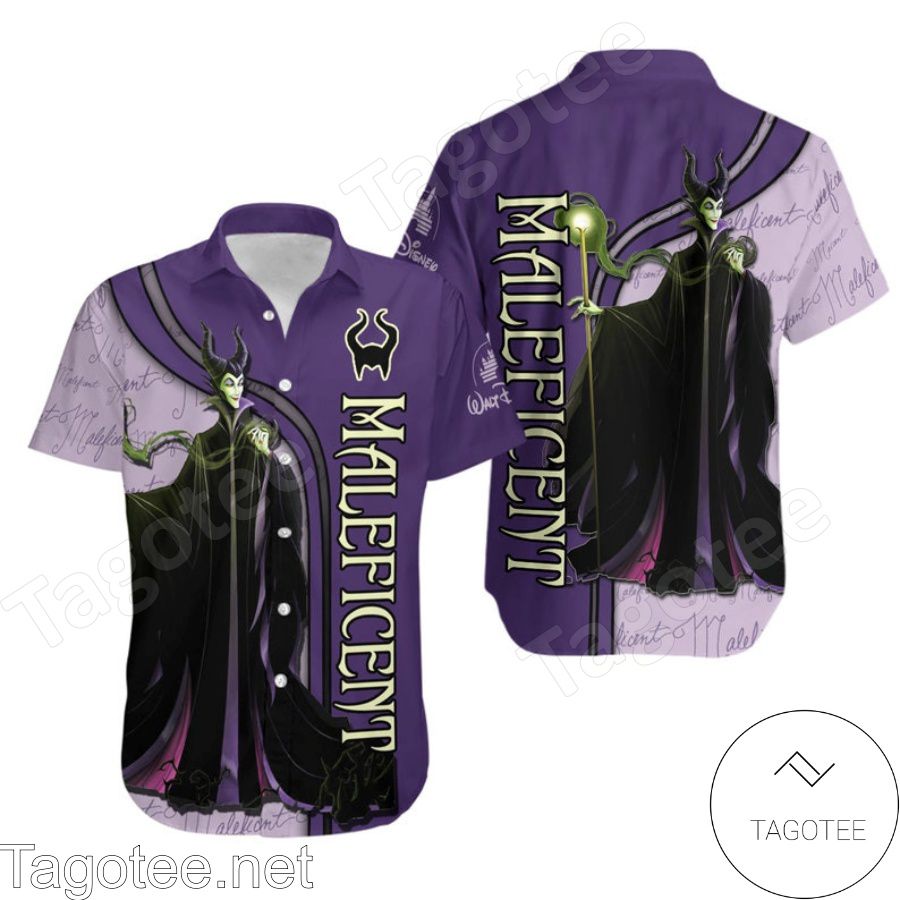 Villian Maleficent Purple Stripes Disney Sleeping Beauty Hawaiian Shirt And Short