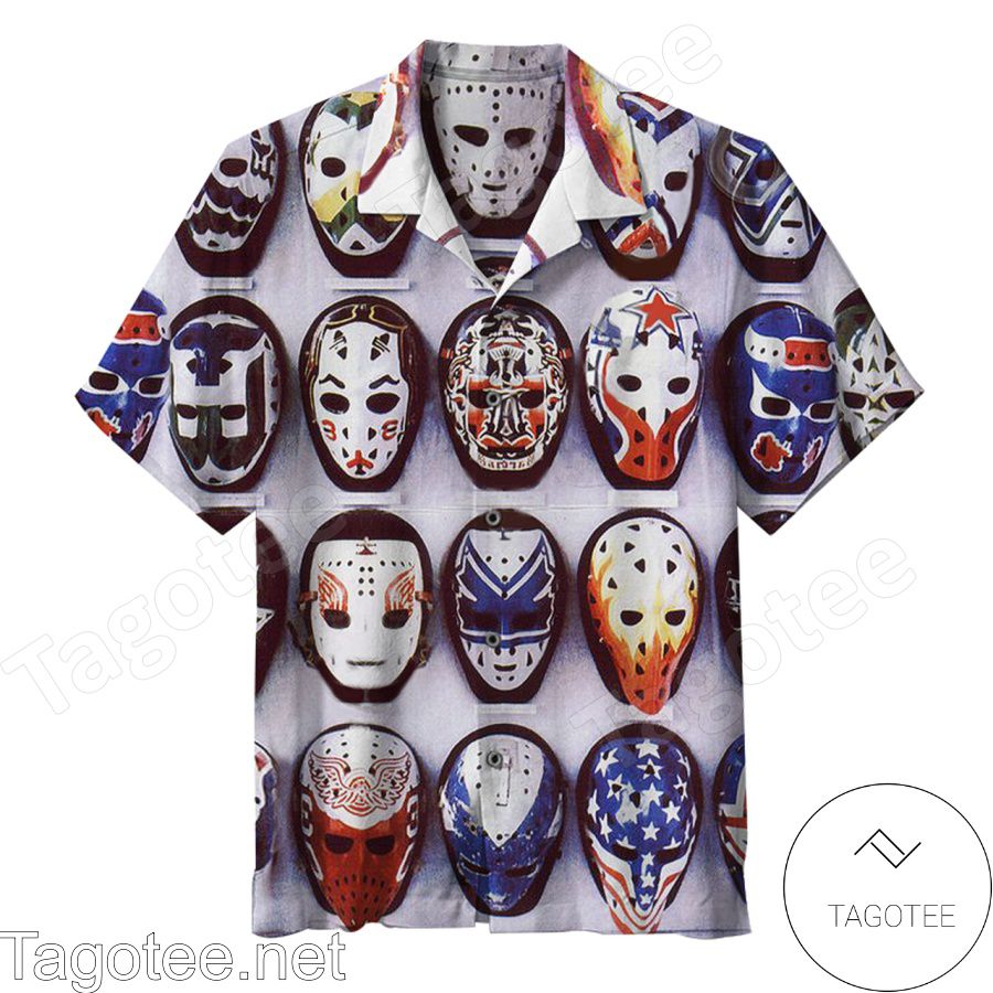 Vintage Goalie Masks Hockey Nhl Hawaiian Shirt