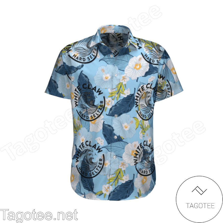 White Claw Hard Seltzer Logo Flowery Blue Hawaiian Shirt And Short
