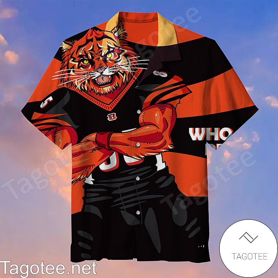 Who Dey Cincinnati Bengals Mix Orange And Black Hawaiian Shirt