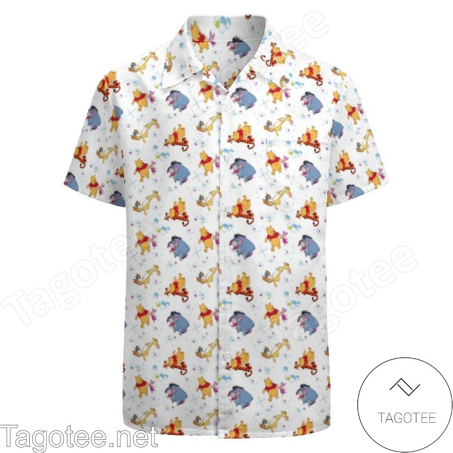 Winnie Pooh Hanging With Friends White Hawaiian Shirt And Short