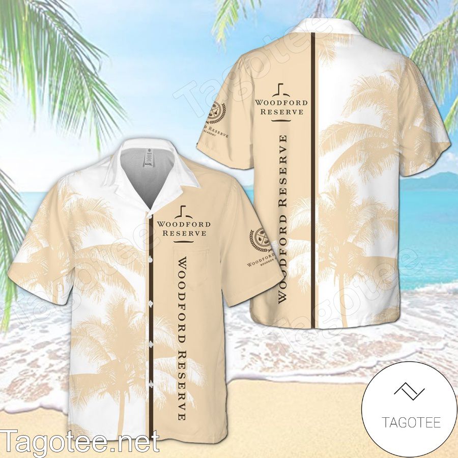 Woodford Reserve Palm Tree White Yellow Hawaiian Shirt And Short
