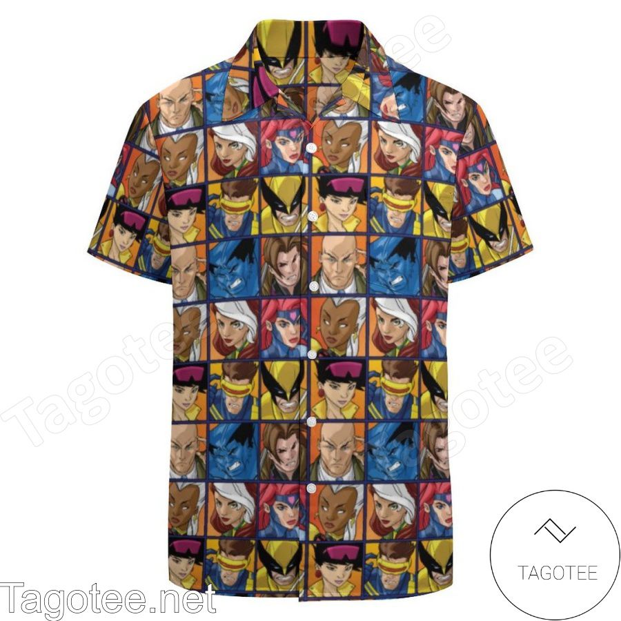 X Men Group Profile Grid Hawaiian Shirt And Short