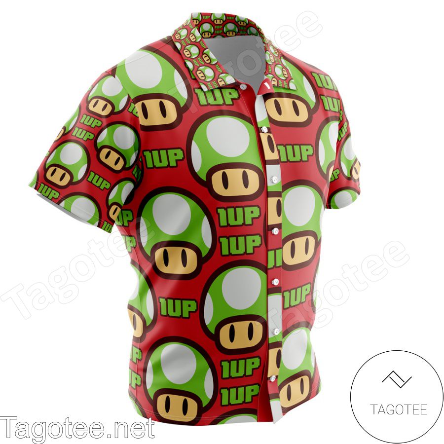 1Up Mushroom Super Mario Hawaiian Shirt a
