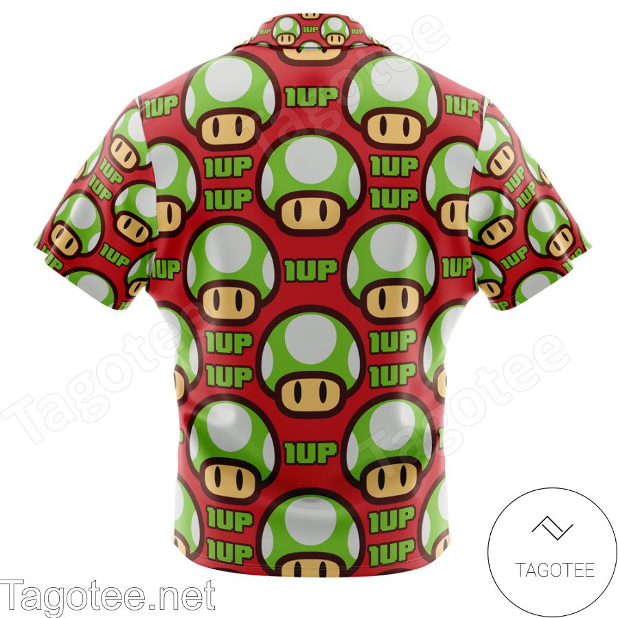 1Up Mushroom Super Mario Hawaiian Shirt b