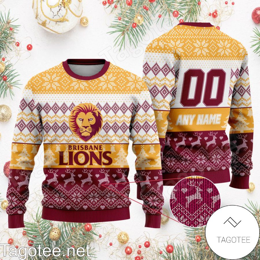 AFL Brisbane Lions Ugly Christmas Sweater a