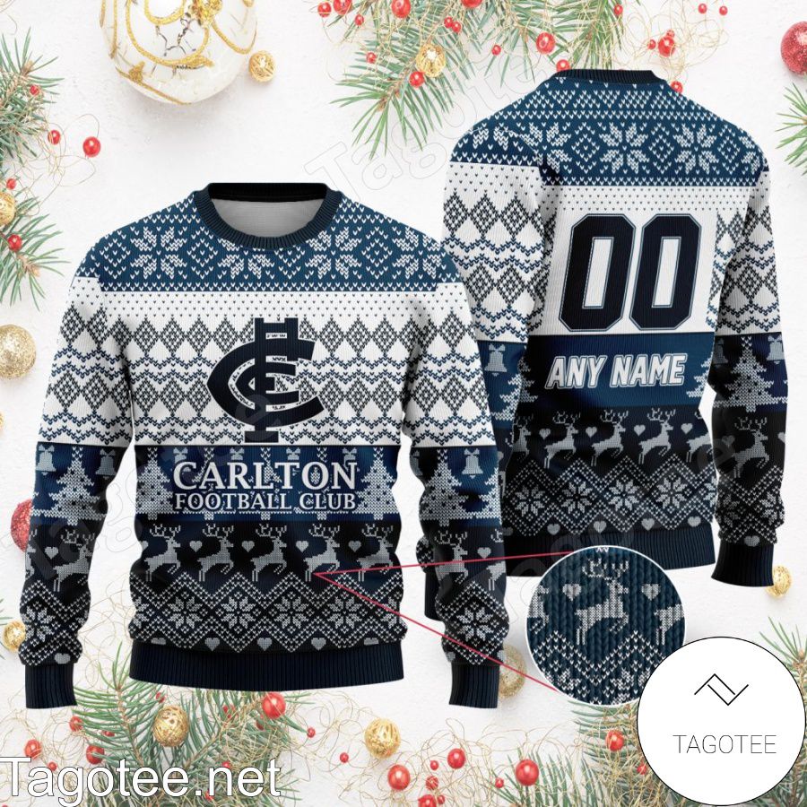 AFL Carlton Football Club Ugly Christmas Sweater a