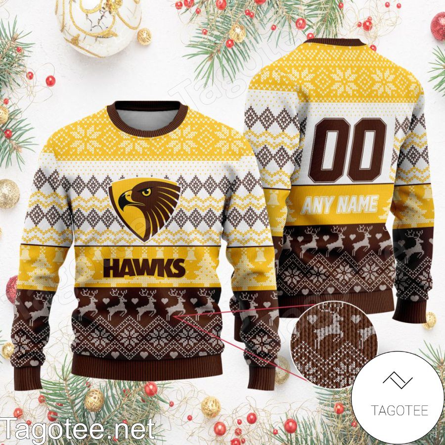 AFL Hawthorn Football Club Ugly Christmas Sweater a