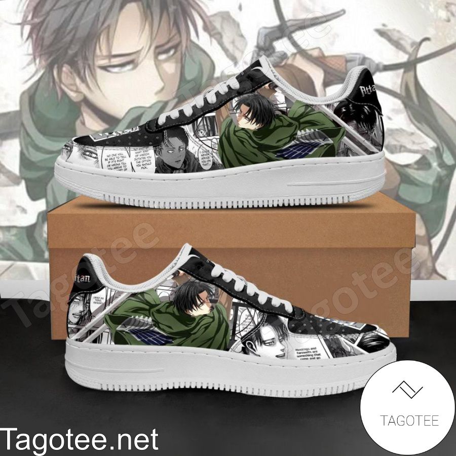 AOT Levi Attack On Titan Anime Mixed Manga Air Force Shoes