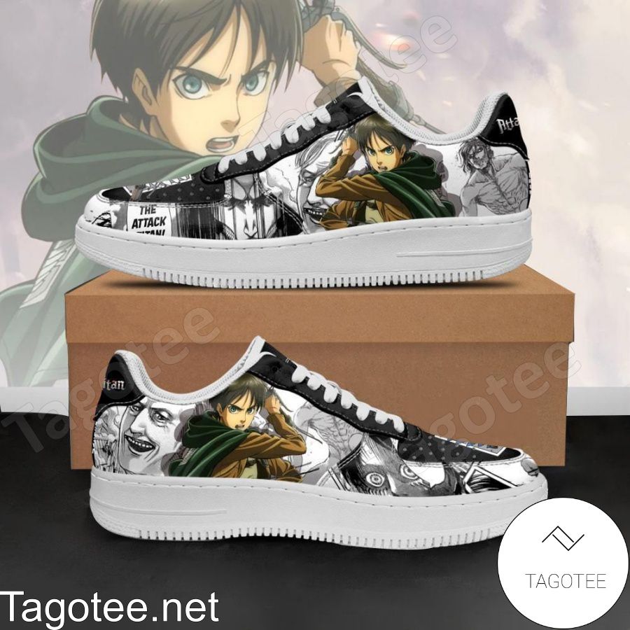 AOT Scout Eren Attack On Titan Anime Mixed Manga Air Force Shoes
