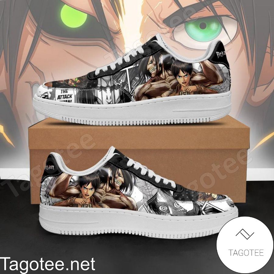 AOT Titan Eren Attack On Titan Anime Manga Air Force Shoes