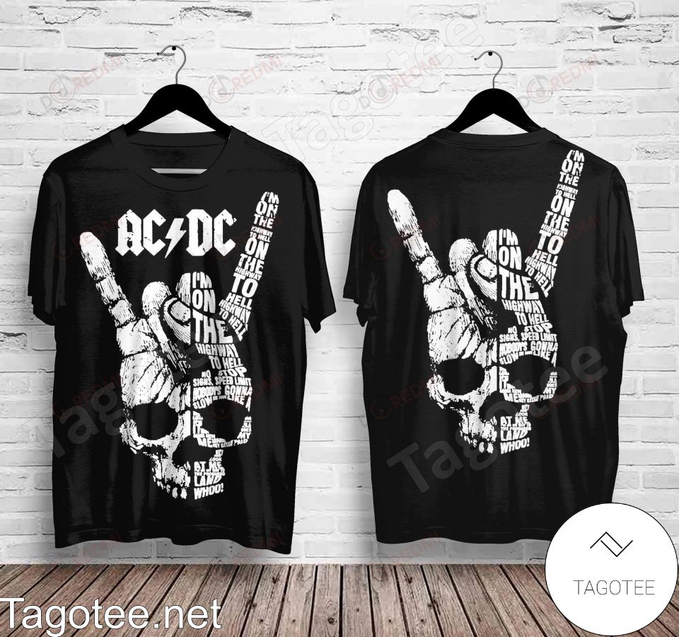 Ac Dc Skull Devil Hand Sign Shirt