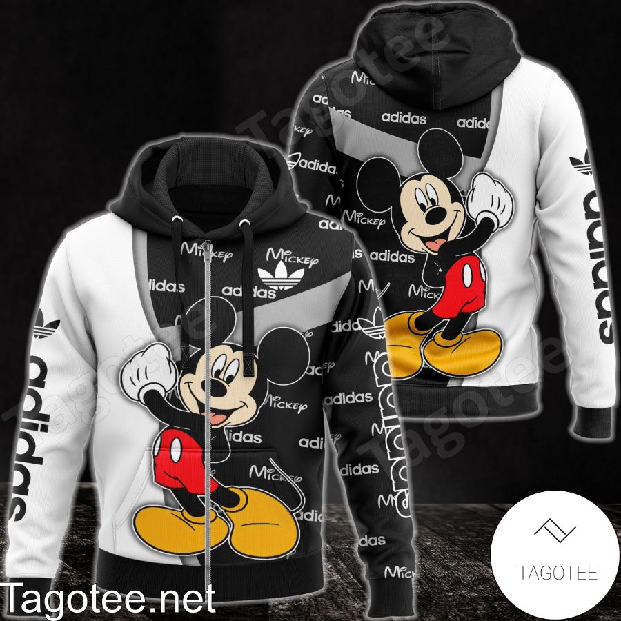 Adidas Mickey Mouse Black And White Hoodie